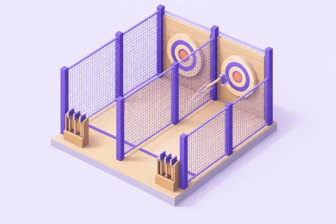Illustration of Lane hire at Timber & Target, the axe throwing demo venue
